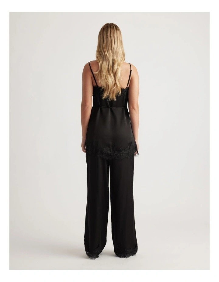 Laine Square Neck Lace Top in Black image 2