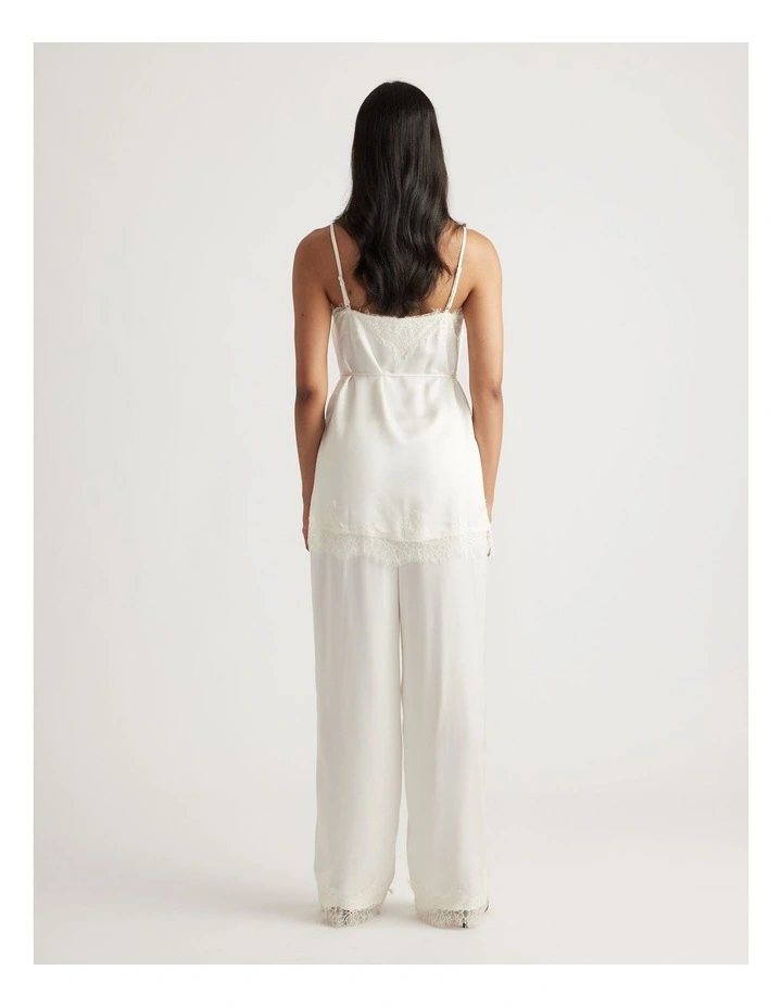 Laine Square Neck Lace Top in Cream image 2