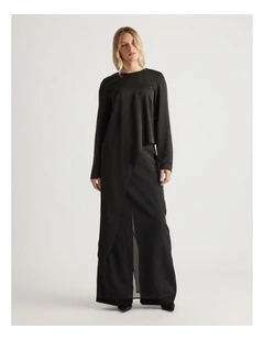 Codi Satin Drape Top in Black