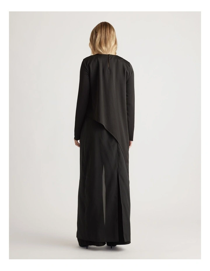 Codi Satin Drape Top in Black image 2