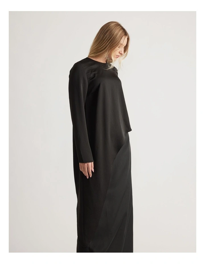 Codi Satin Drape Top in Black image 3