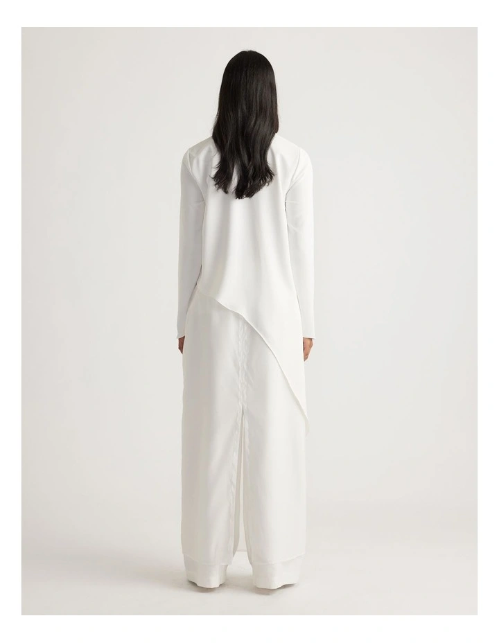 Codi Satin Drape Top in Cream image 2