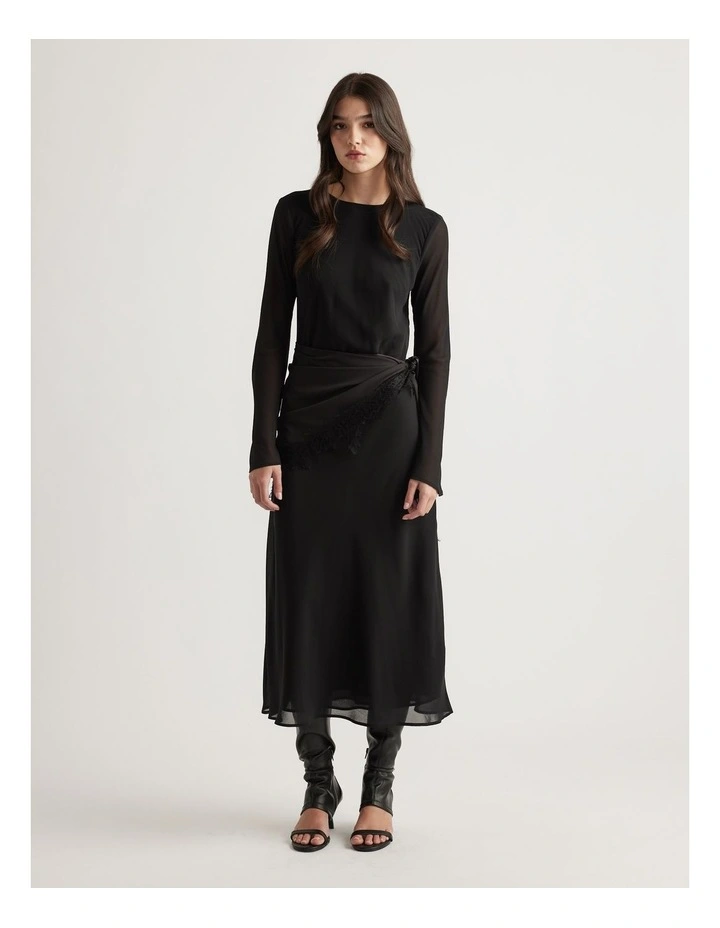 Chelsea Georgette Maxi Dress in Black image 1