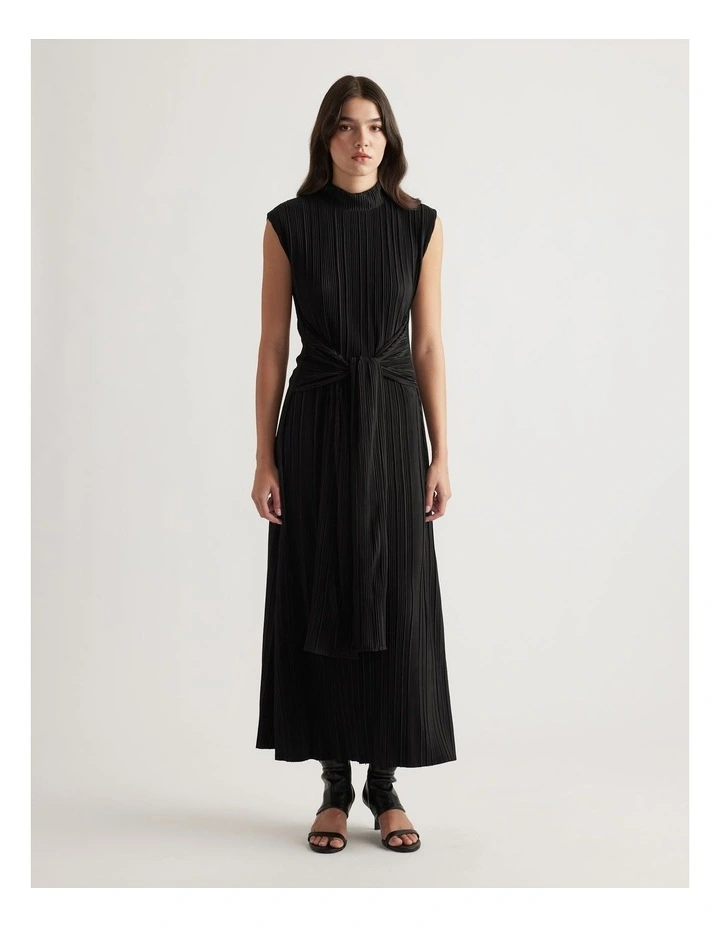 Taylor Tie Waist Maxi Dress in Black image 1