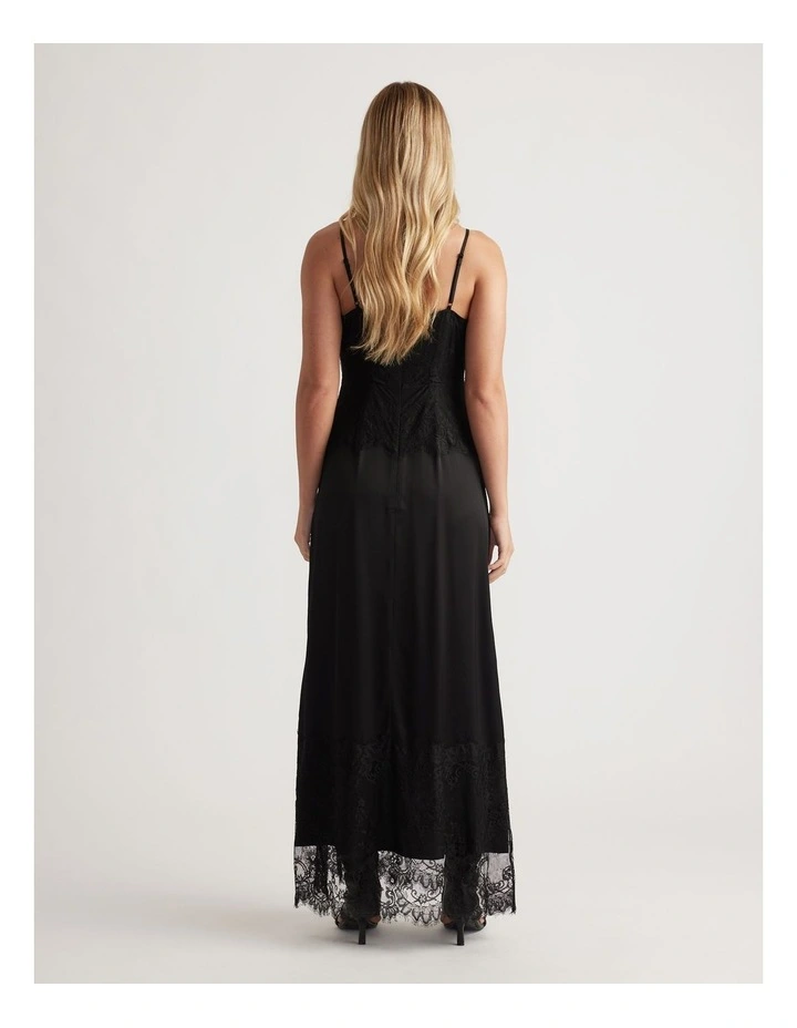 Lisa Lace Maxi Dress in Black image 2