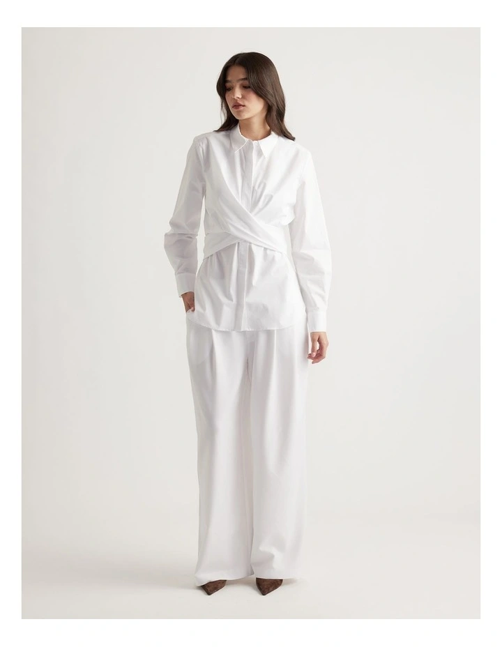 Molly Tie Shirt in White image 1