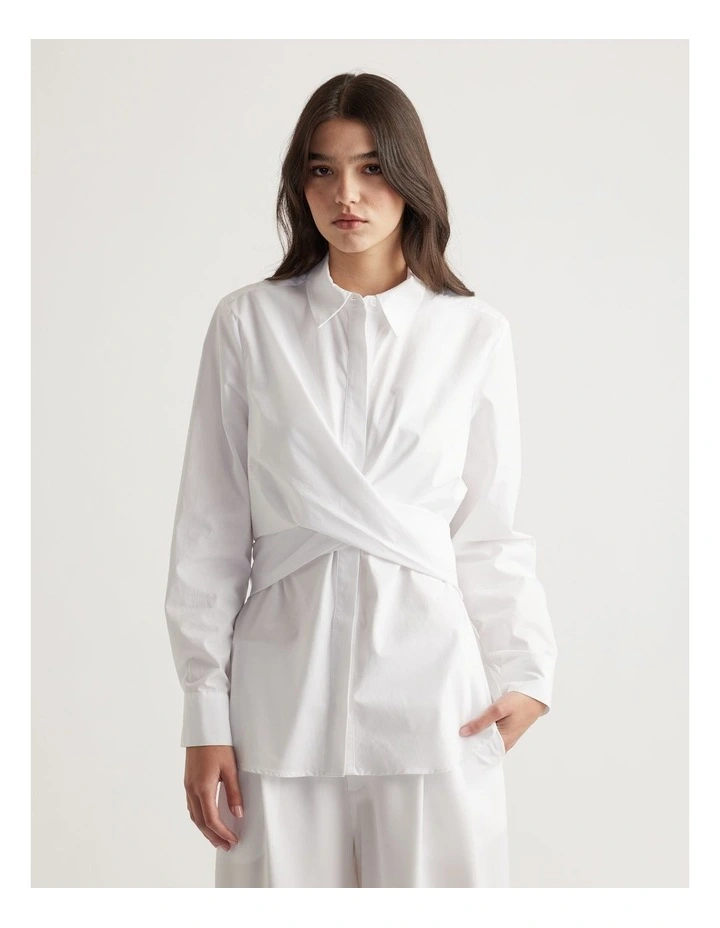 Molly Tie Shirt in White image 3