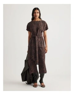 Ilaria Georgette Tie Tunic Top in Assorted