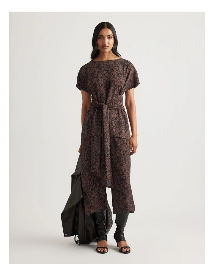 Ilaria Georgette Tie Tunic Top in Assorted image 1