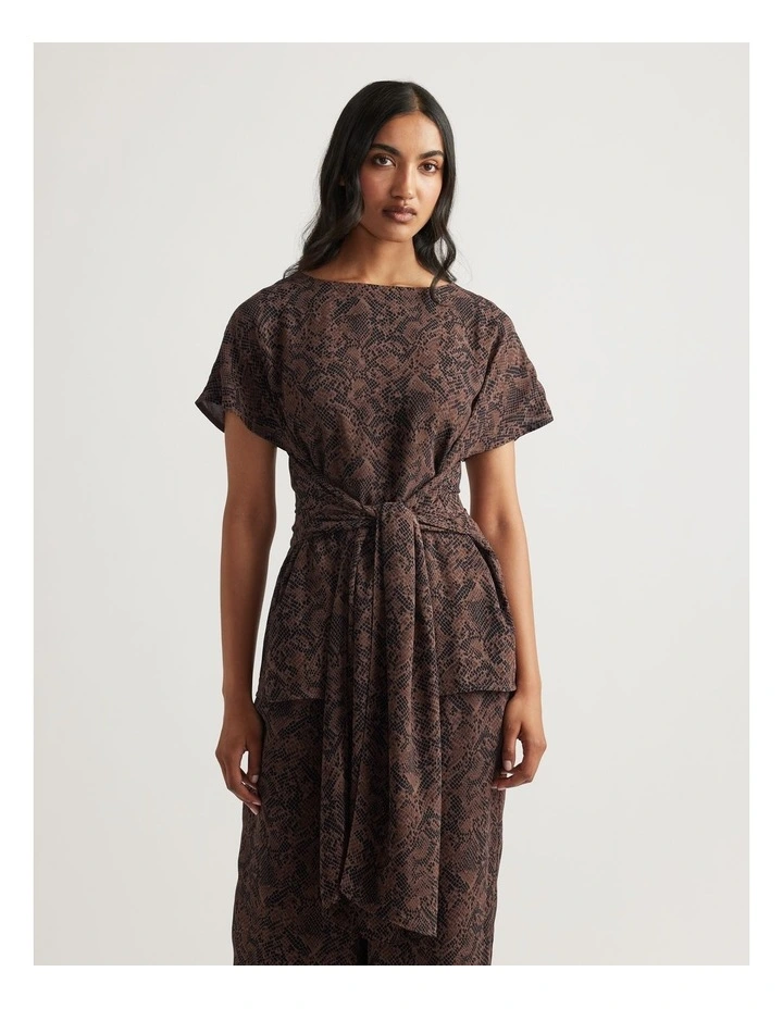 Ilaria Georgette Tie Tunic Top in Assorted image 3
