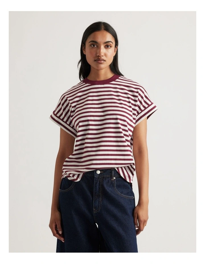 Chloe Crew Tee in Red image 3