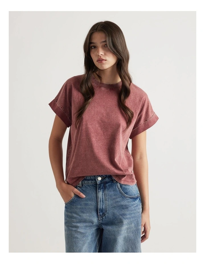 Chloe Crew Tee in Red image 3