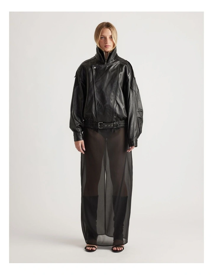 Tyra Organza Maxi Skirt in Black image 1