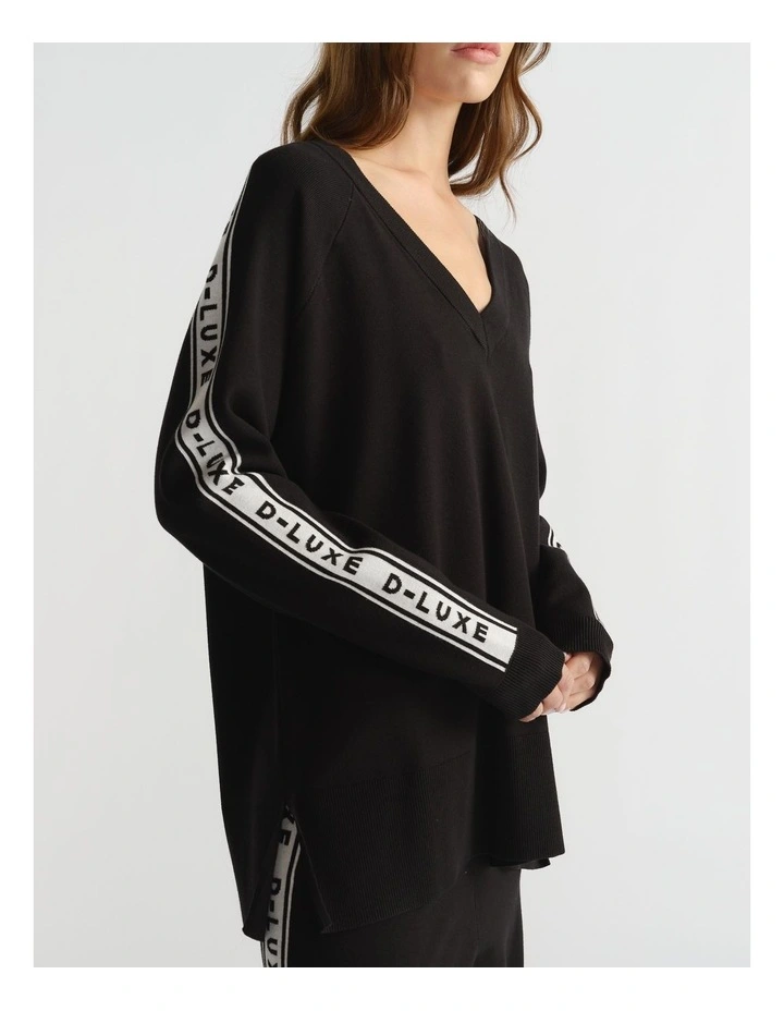 D-Luxe Logo Panel Knit Top image 3