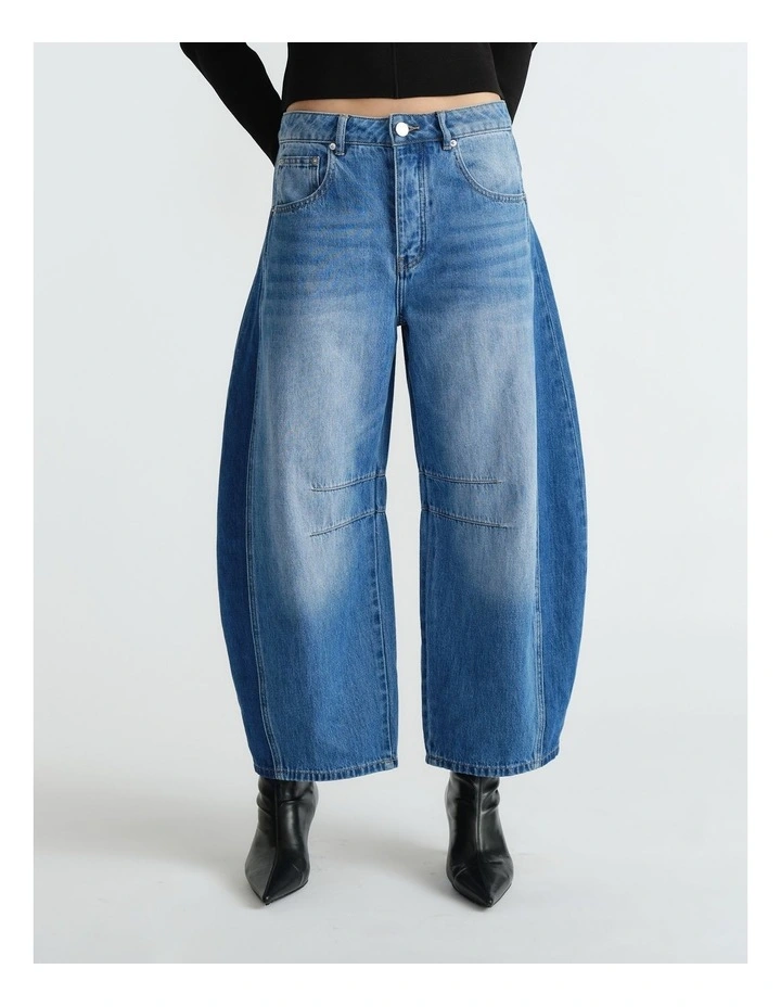 Kaia Contrast Barrel Jean image 3