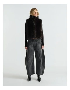 Kaia Contrast Barrel Jean