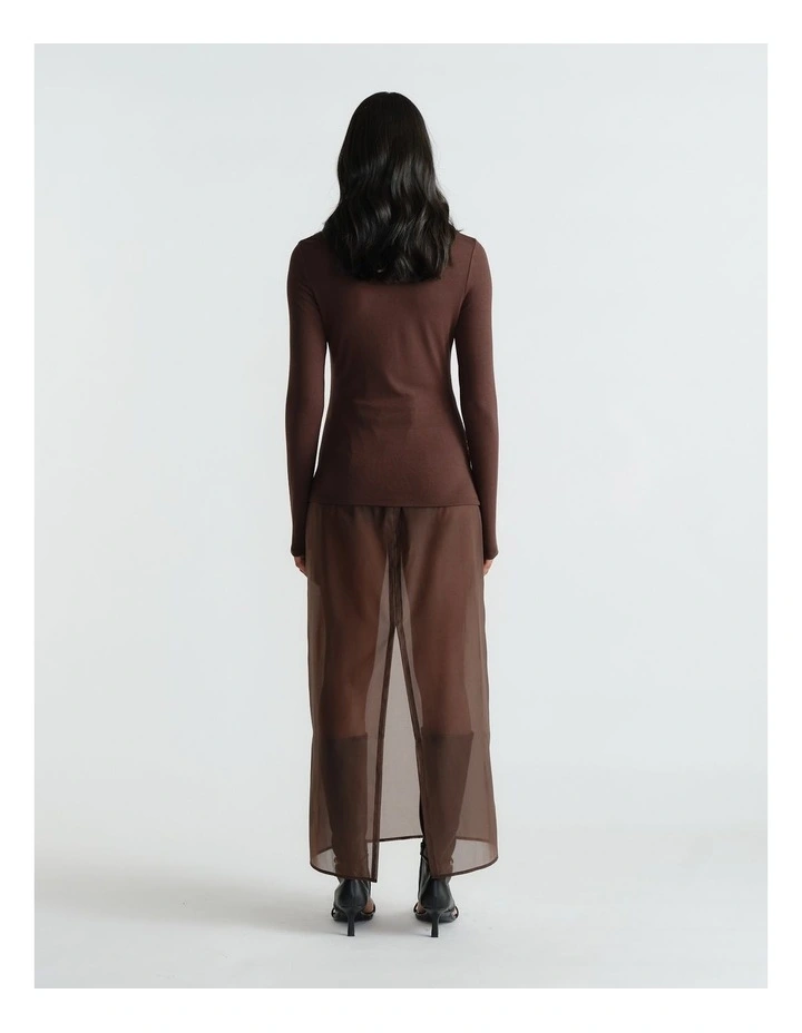 Tiana Metal Detail Top in Rich Mocha image 2