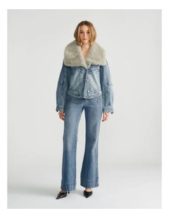 Jess Denim Fur Collar Jacket
