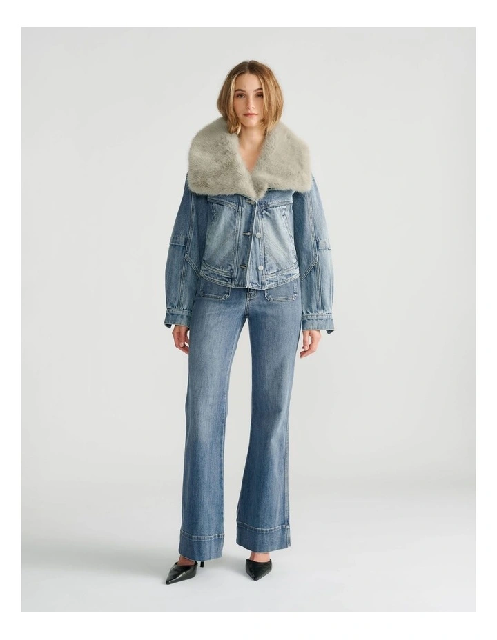 Jess Denim Fur Collar Jacket image 1