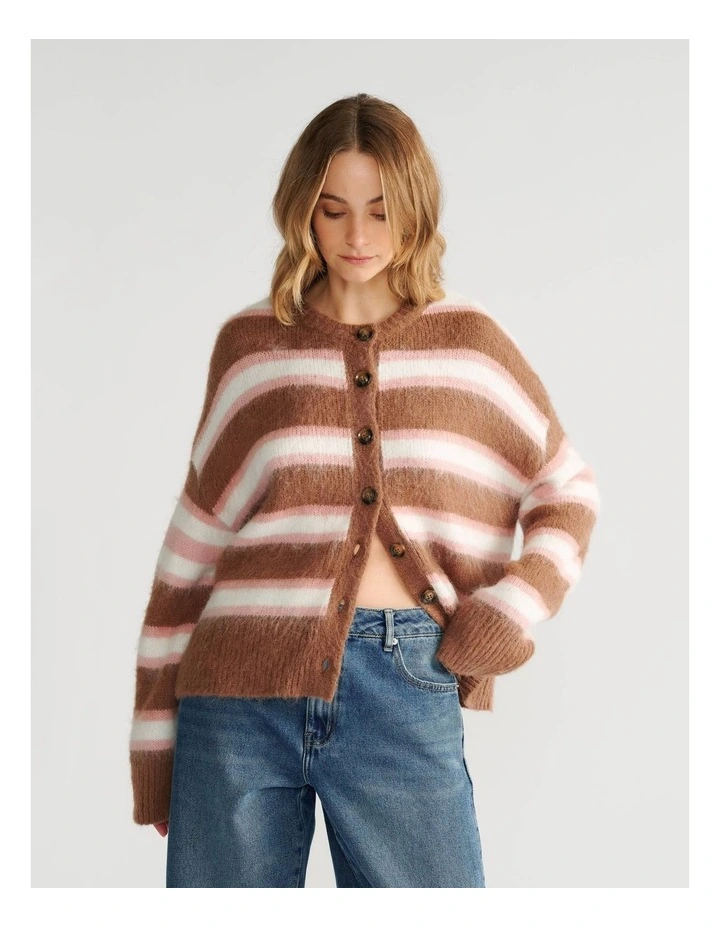 Becca Cardigan in Ginger Stripe image 3