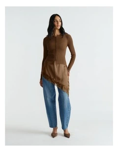 Lana Scallop Button Top