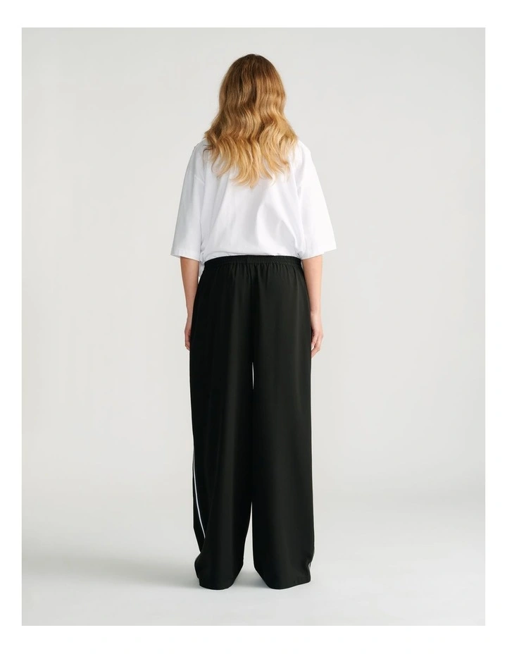 Nelly Side Stripe Twill Pant in Black image 2