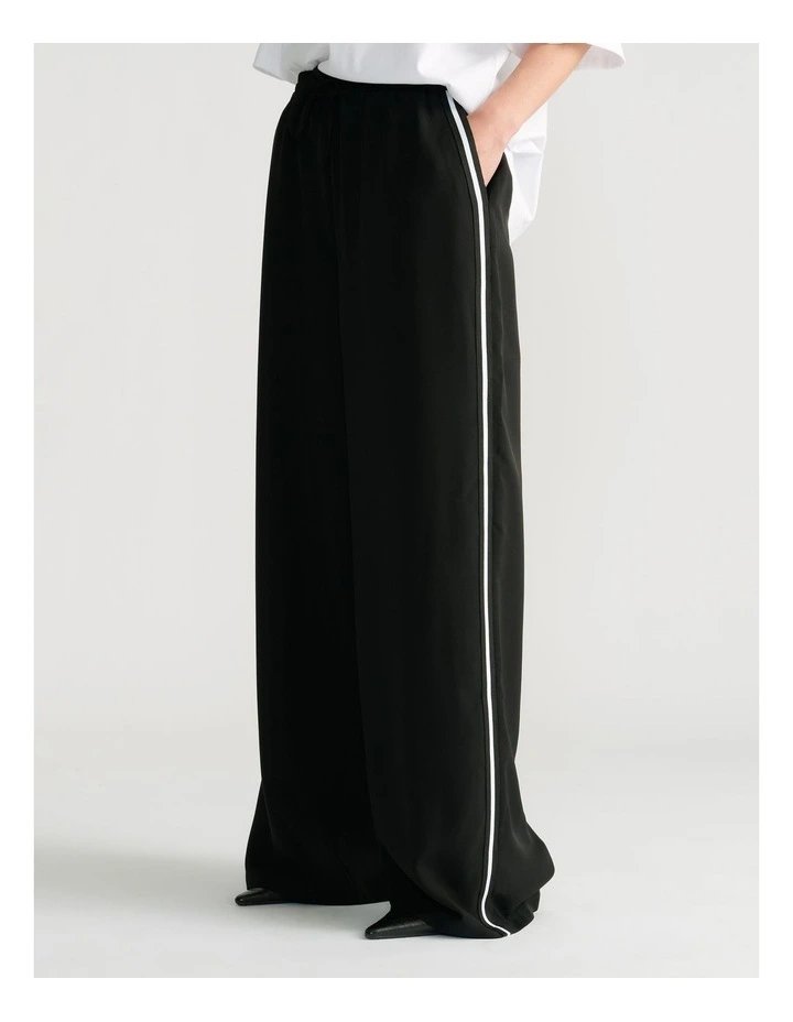 Nelly Side Stripe Twill Pant in Black image 3
