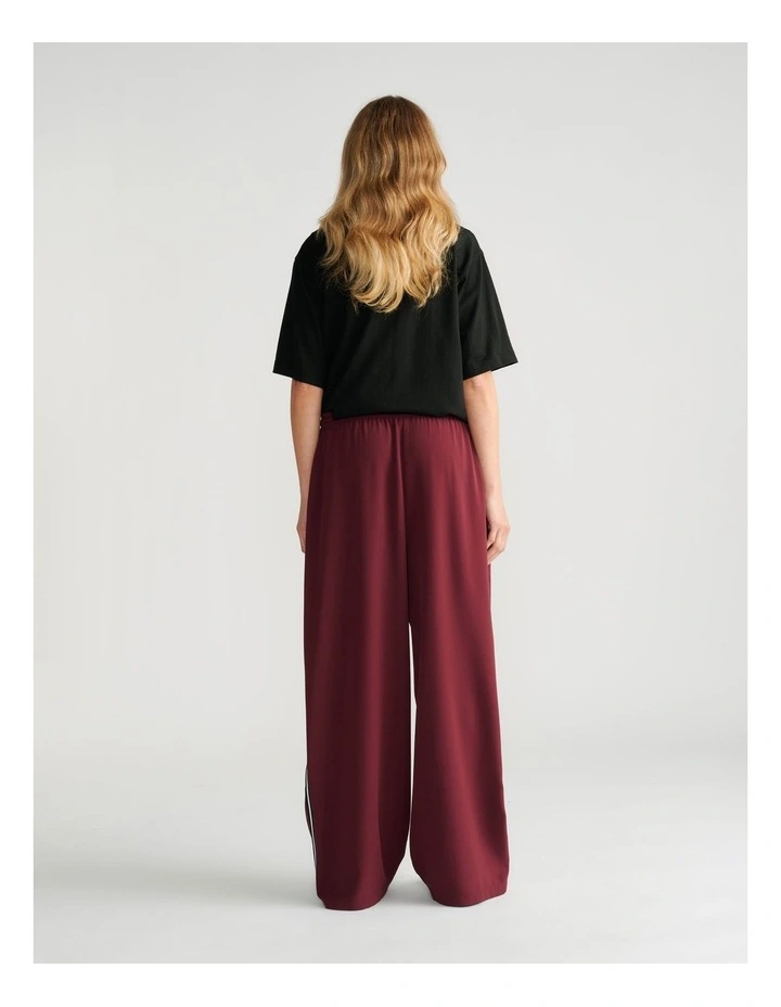 Nelly Side Stripe Twill Pant in Plum image 2