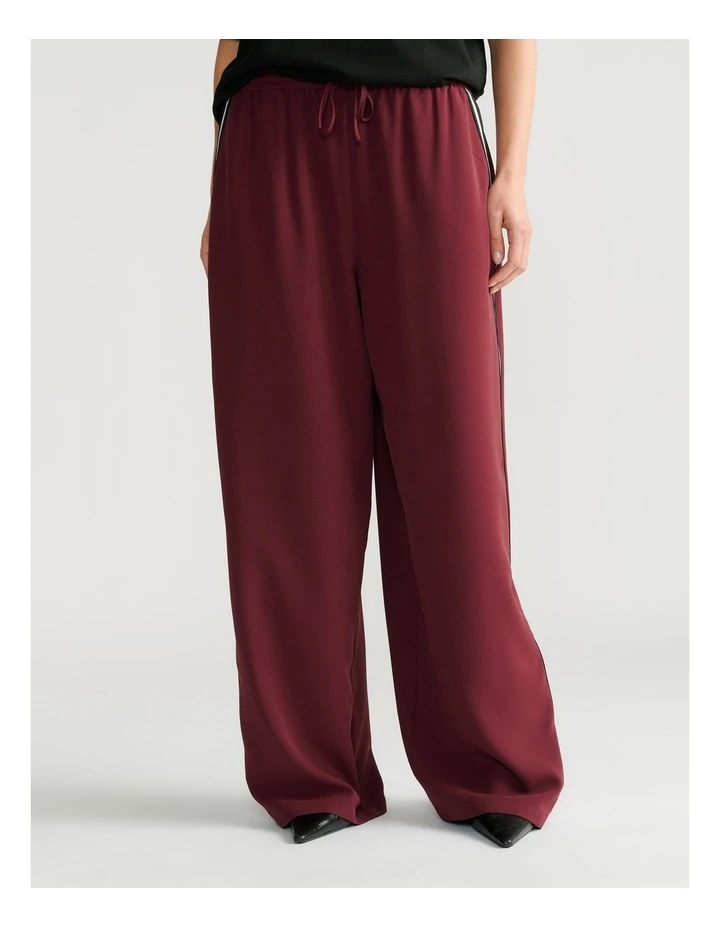 Nelly Side Stripe Twill Pant in Plum image 3