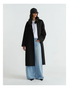 Janie Felled Coat in Black