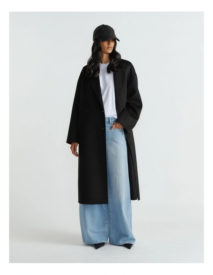 Janie Felled Coat in Black image 1