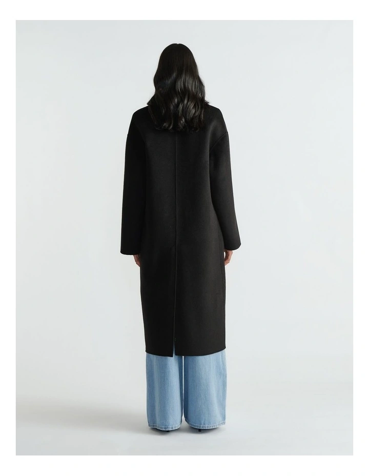 Janie Felled Coat in Black image 2