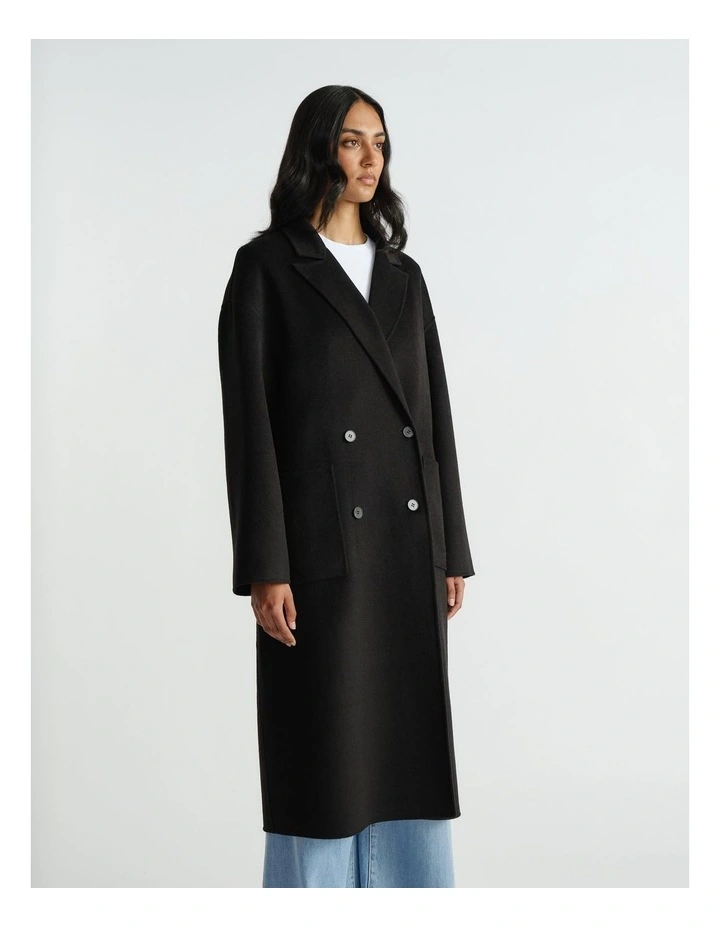 Janie Felled Coat in Black image 3