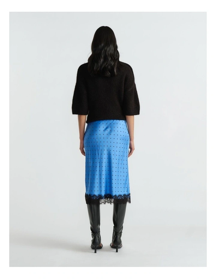 Karly Lace Midi Skirt in Azure Spot Print image 2