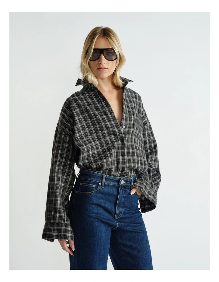 Lori Flannel Shirt in Grey image 3