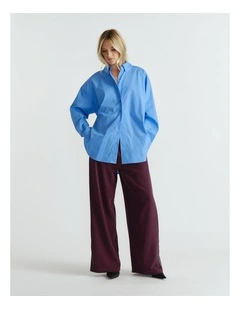 Lena Oversized Shirt in Azure Blue