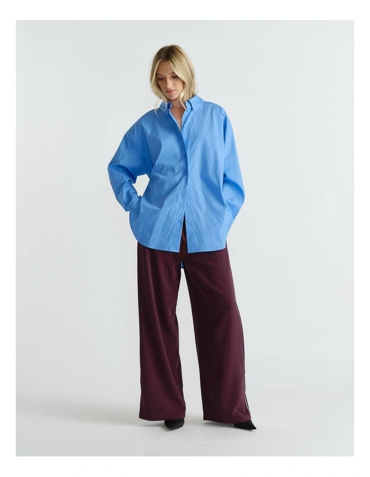 Lena Oversized Shirt in Azure Blue image 1