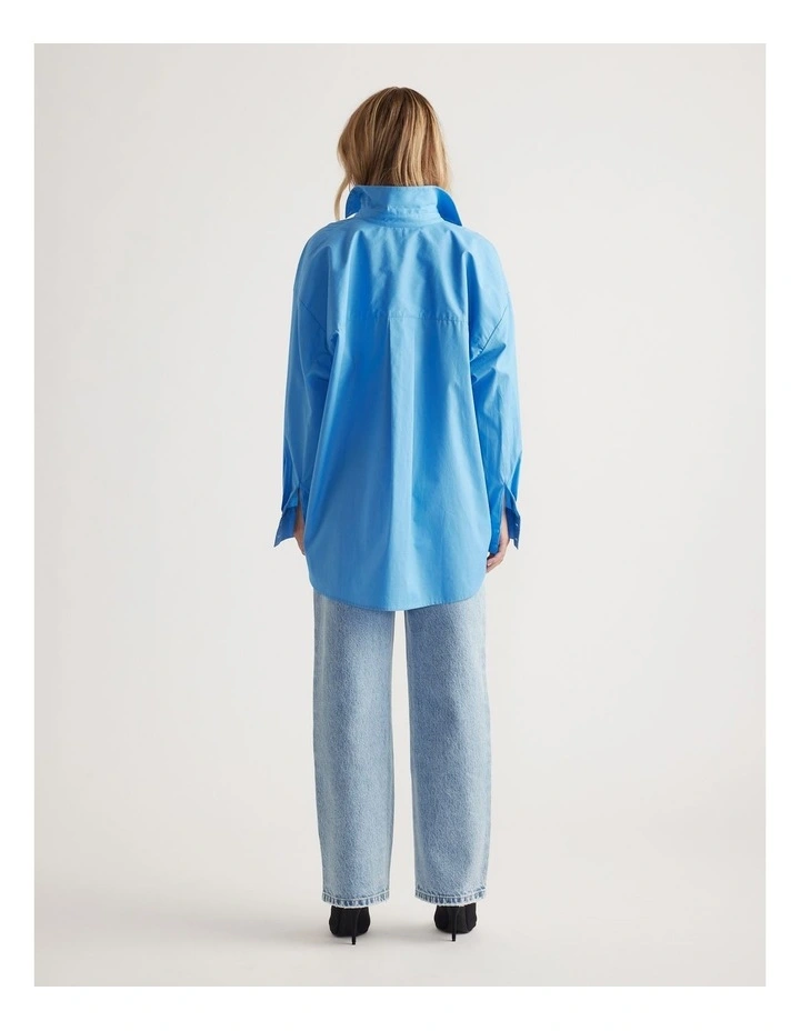 Lena Oversized Shirt in Azure Blue image 2