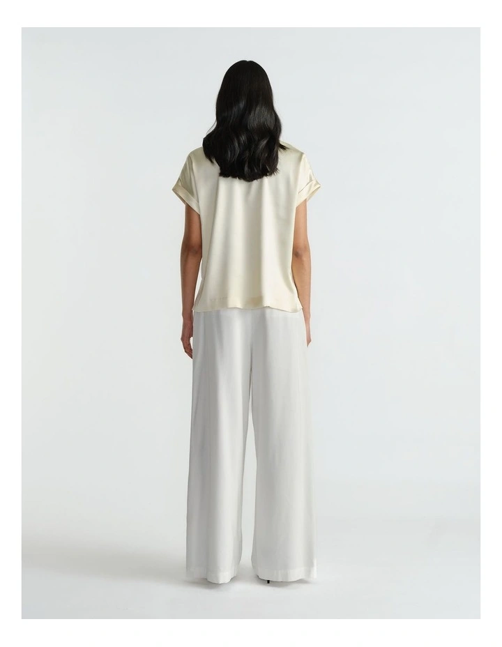 AnnMaree Satin Tee in Buttermilk image 2