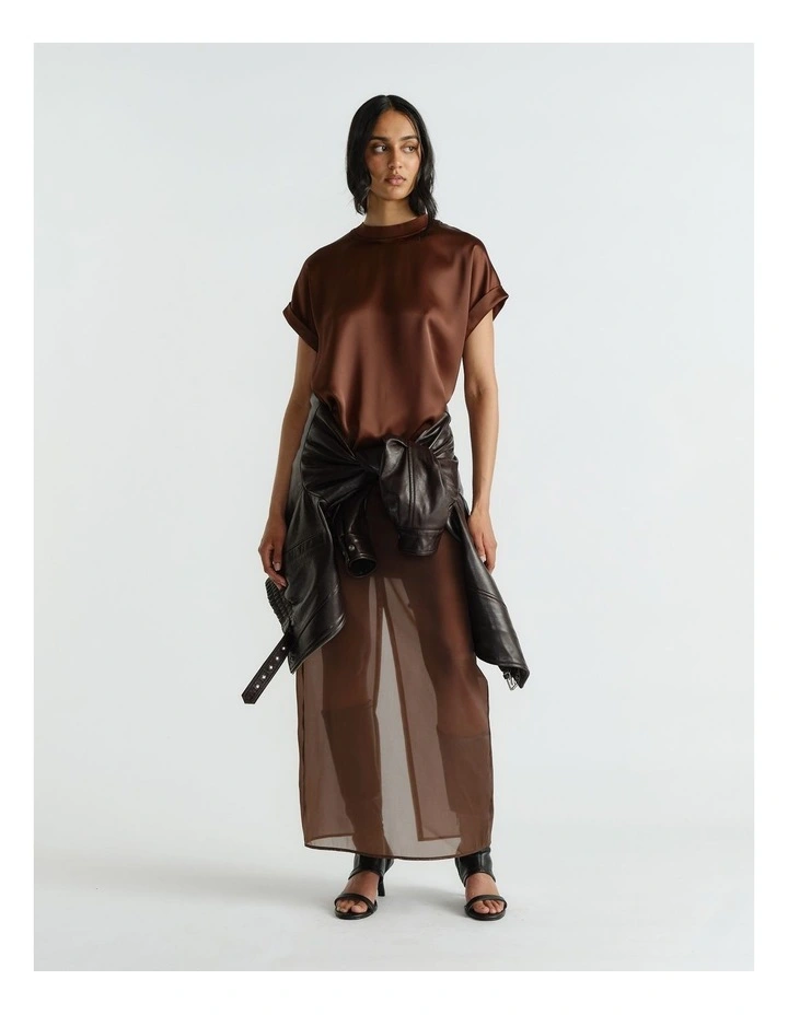 AnnMaree Satin Tee in Ginger image 1