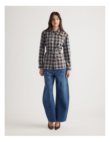 Choc Blue Check colour