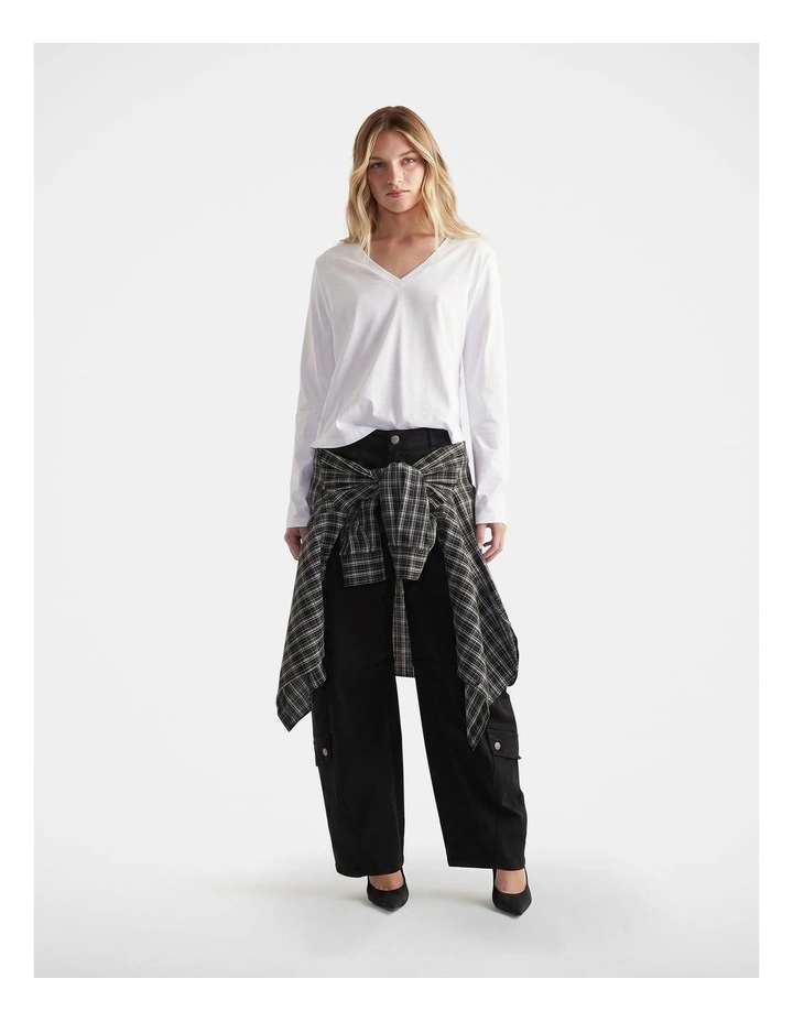 Imogen V Neck Long Sleeve in Bright White image 1