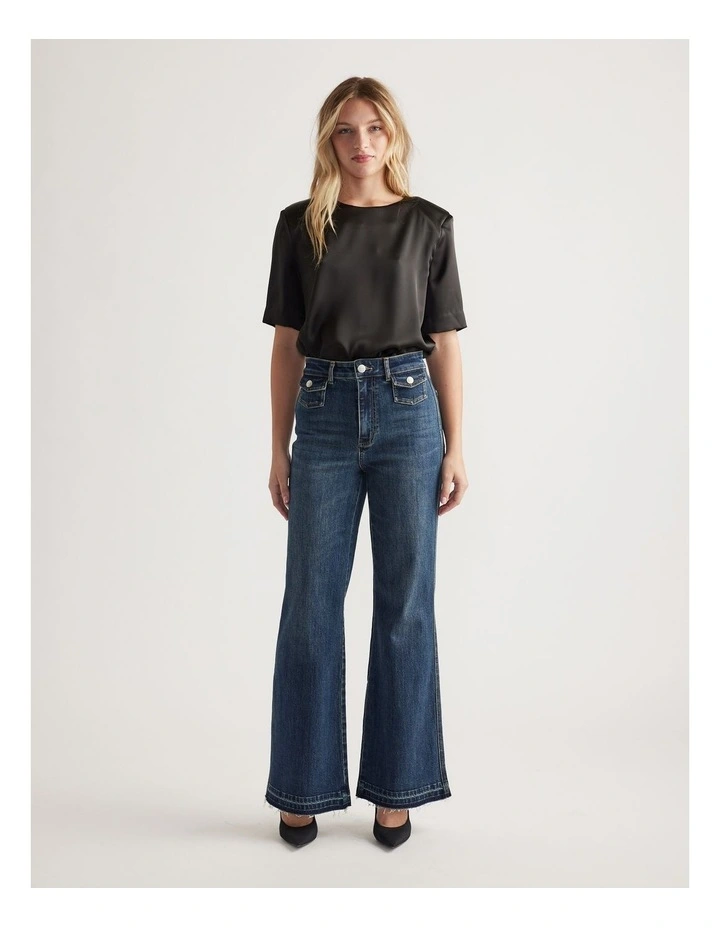 Bea High Rise Flare Jeans in Monterey Blue image 1