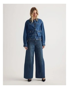 Winnie Super Wide Leg Jean in Monterey Blue