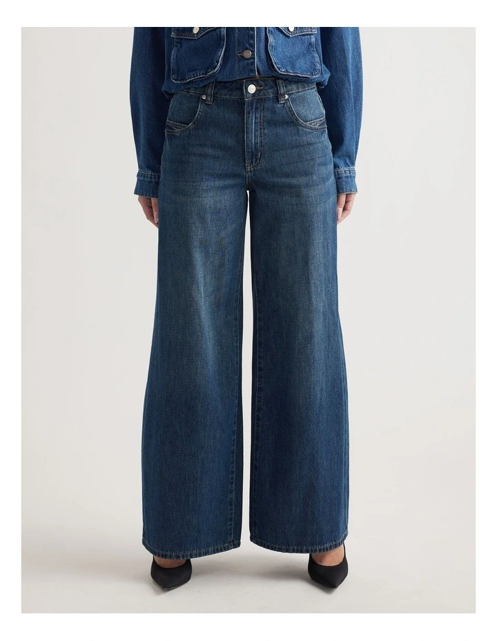 Winnie Super Wide Leg Jean in Monterey Blue image 3