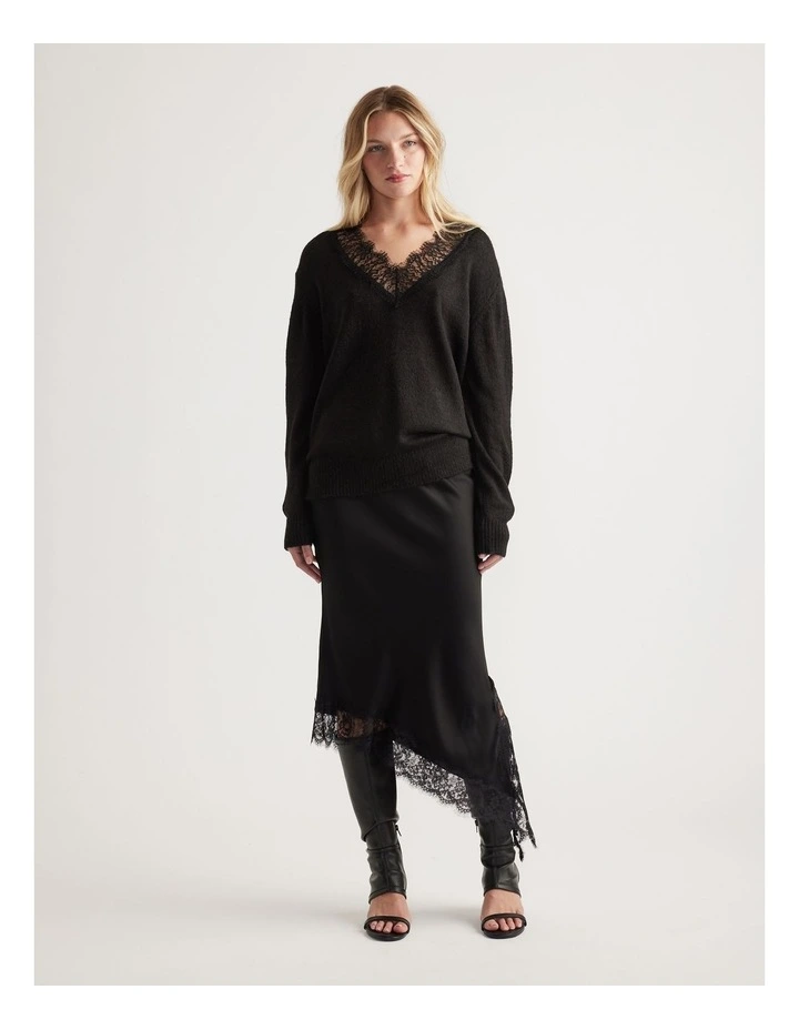 Celia Lace Trim V Neck Jumper image 1