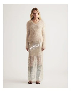 Mai Fluffy V Neck Knit Jumper
