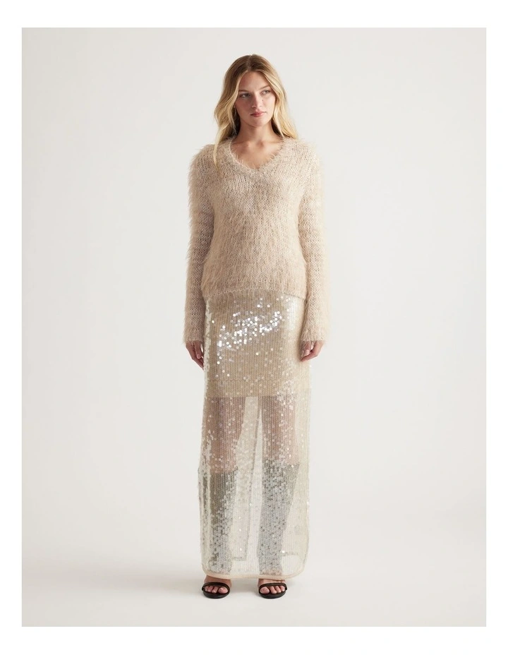 Mai Fluffy V Neck Knit Jumper image 1