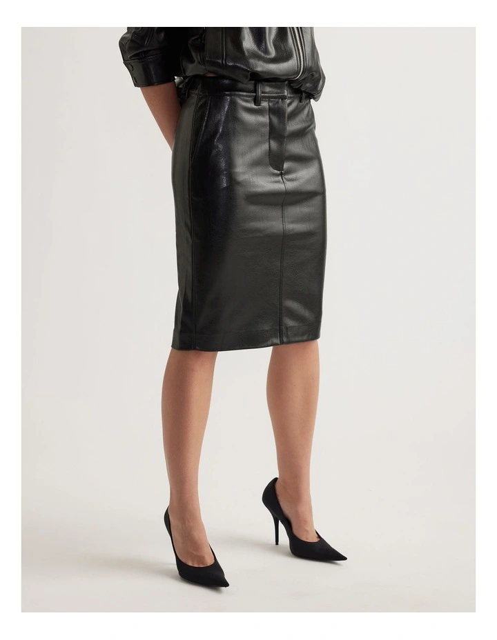 Ari Faux Leather Pencil Skirt image 3