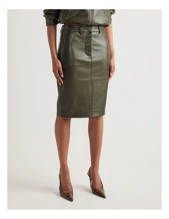 Ari Faux Leather Pencil Skirt image 3